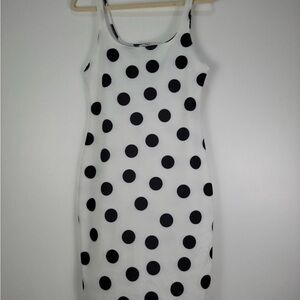 Zara Black and White Polka Dot Mini Dress - Size M